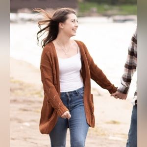 Long Cardigans Open Front Long Sleeves Lightweight with Pockets